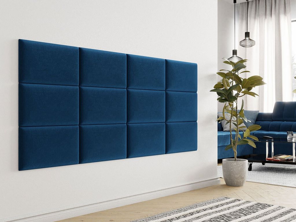 Čalouněný nástěnný panel 50x30 PAG - modrý Obrázek produktu 