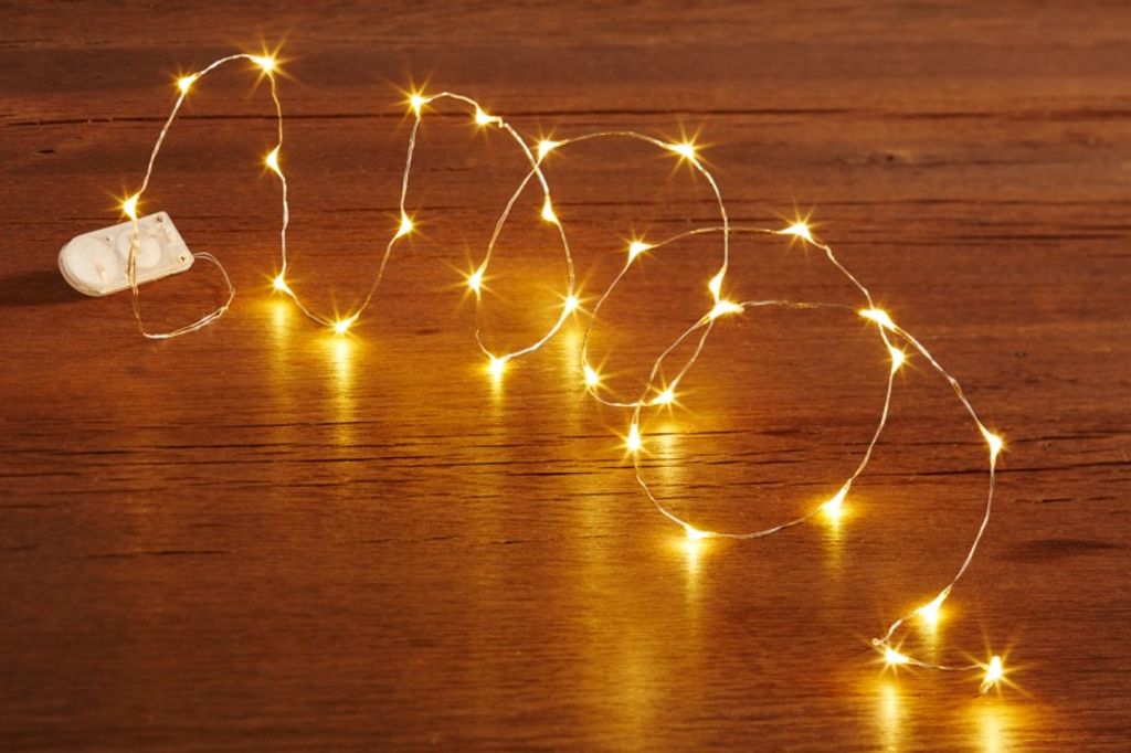 LED Leuchtdraht 40 Lichter Warmweiss Beleuchtung Innenbereich Timer Länge 200 cm 
