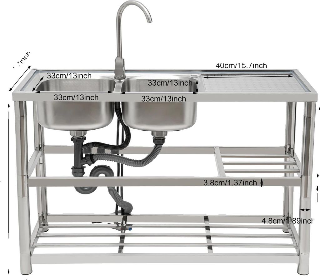 Küchenspüle, Doppelbecken, modernes Design, Silber