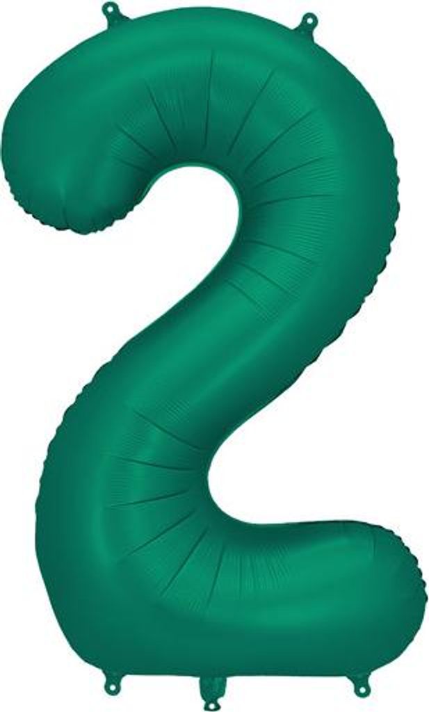 Folienballon Nummer „2“, 86cm, flaschengrün