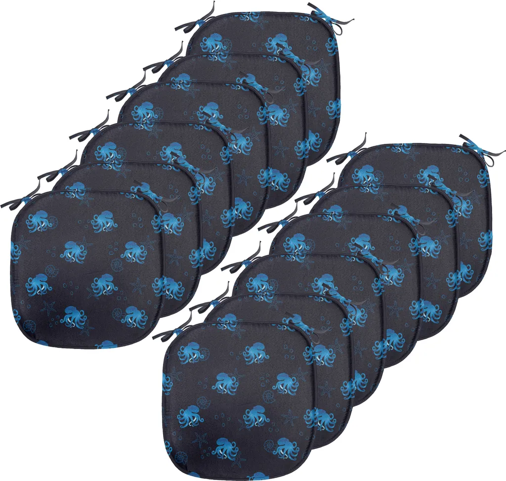 Cuscini Sedie Antimacchia ABAKUHAUS Blu Scuro - Set 12 Pezzi