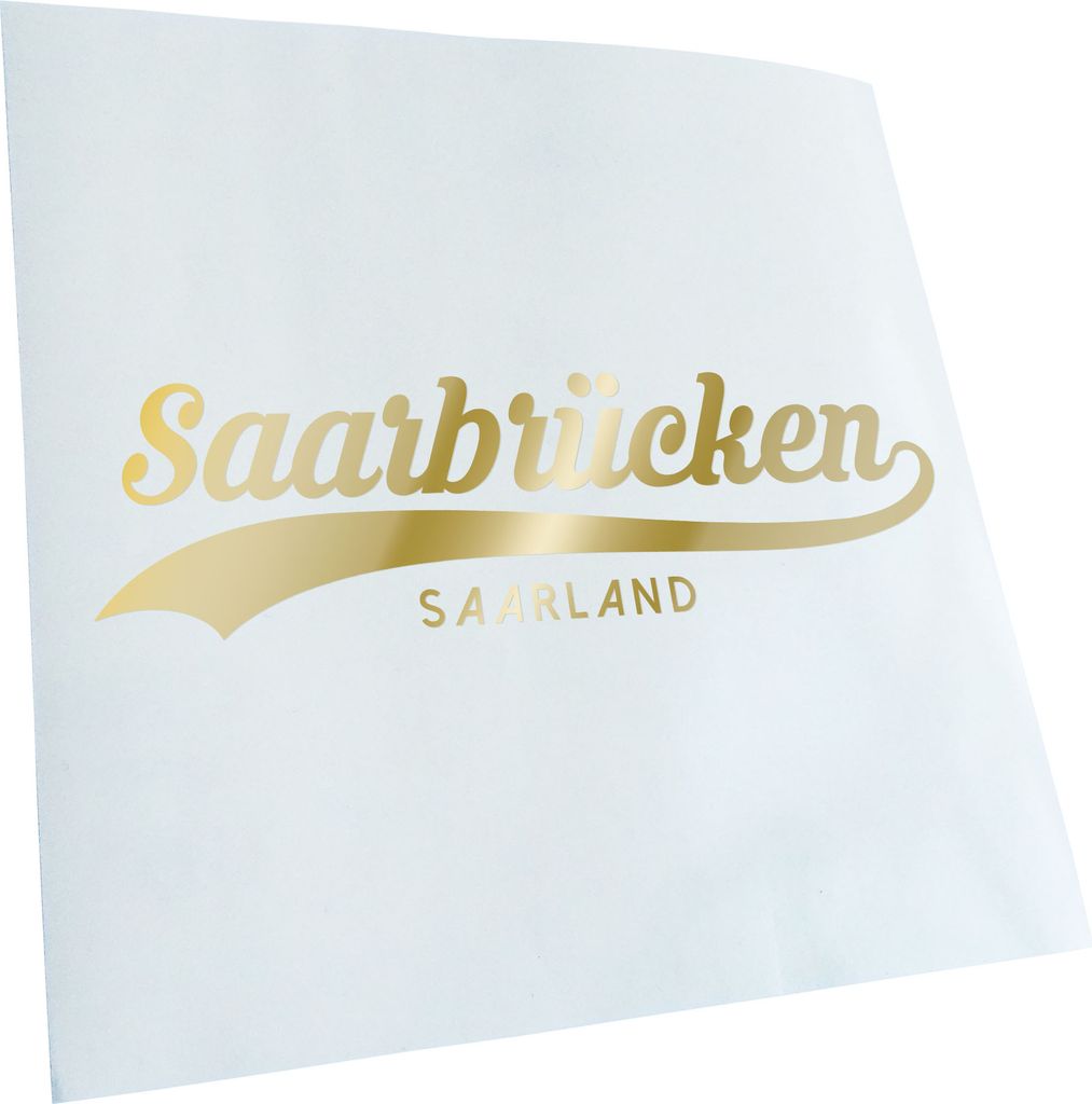 Kiwistar - Autoaufkleber - Saarbrücken Saarland - Goldchrom - 40x11cm - Aufkleber für Auto, Laptop, Fahrrad, LKW, Motorrad Mehrfarbig JDM Decal R...