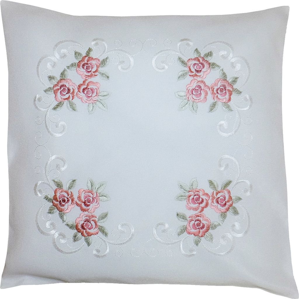 Kissenbezug MARGIT 40 x 40 cm zarter Rosen Stick Frühlingshafte Deko