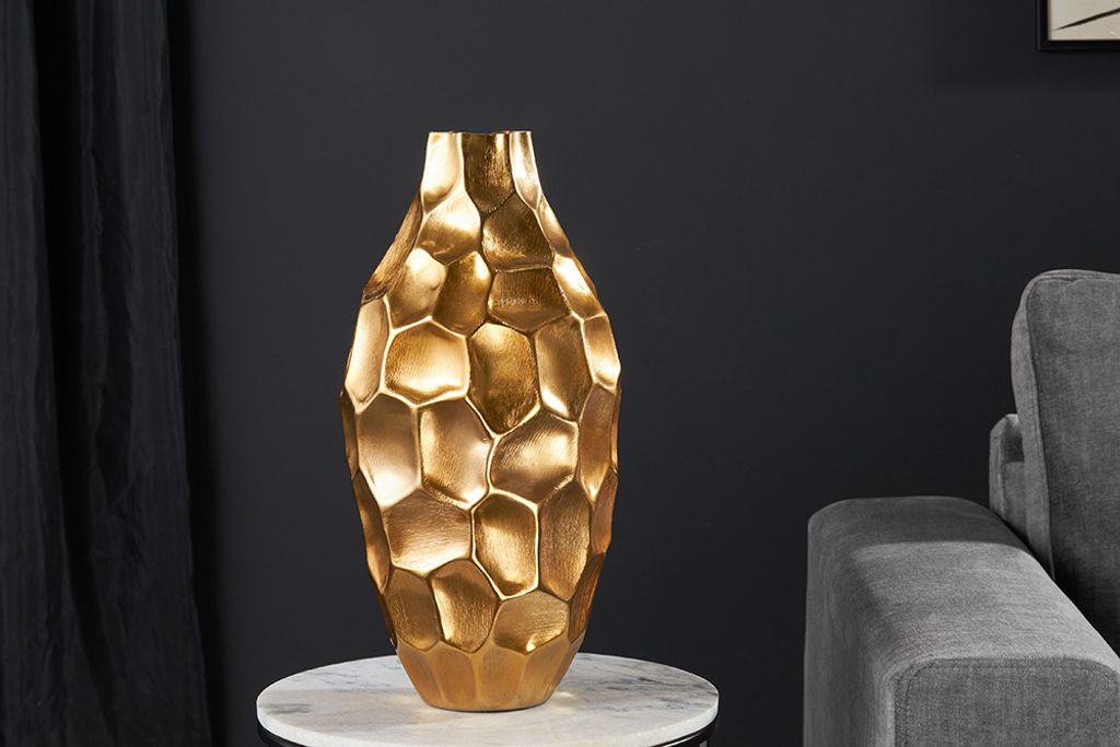 Elegante Vase ORGANIC ORIENT 45cm gold Hammerschlag Design Produktbild 4