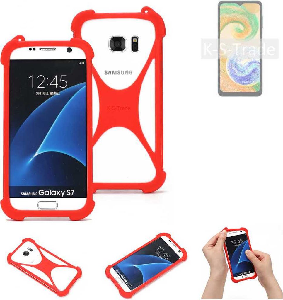 K-S-Trade Handy-Hülle kompatibel mit Samsung Galaxy A04s Schutz-Hülle Bumper Silikon Schutz Hülle Cover Case Silikoncase Silikonbumper TPU Softcase