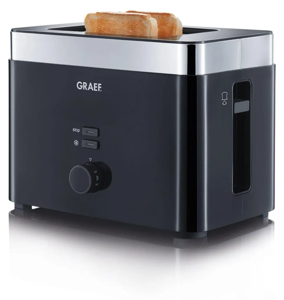 Grille-pain 2 fentes GRAEF TO62 Noir : Toasteur Compact Puissant 1000W