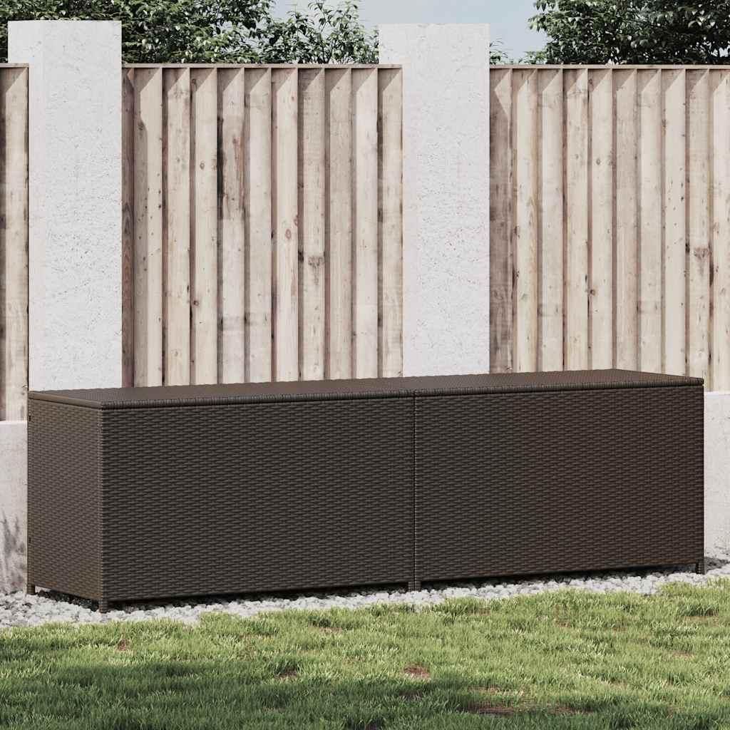 "im Angebot" Gartenbox - Auflagenbox - Holztruhe - Poly Rattan 200x50x60 cm Braun - Gartenboxen CC20062