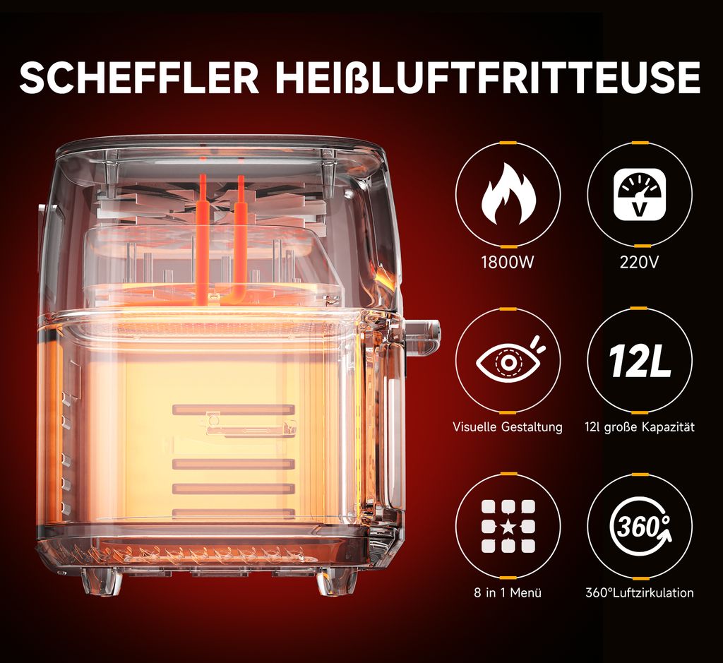 Scheffler Heissluftfritteuse 12 Liter Produktbild 3
