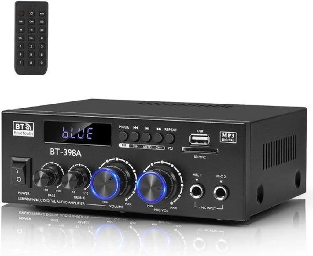 Ensemble complet d'amplificateur stéréo Hi-Fi avec enceintes et câblage