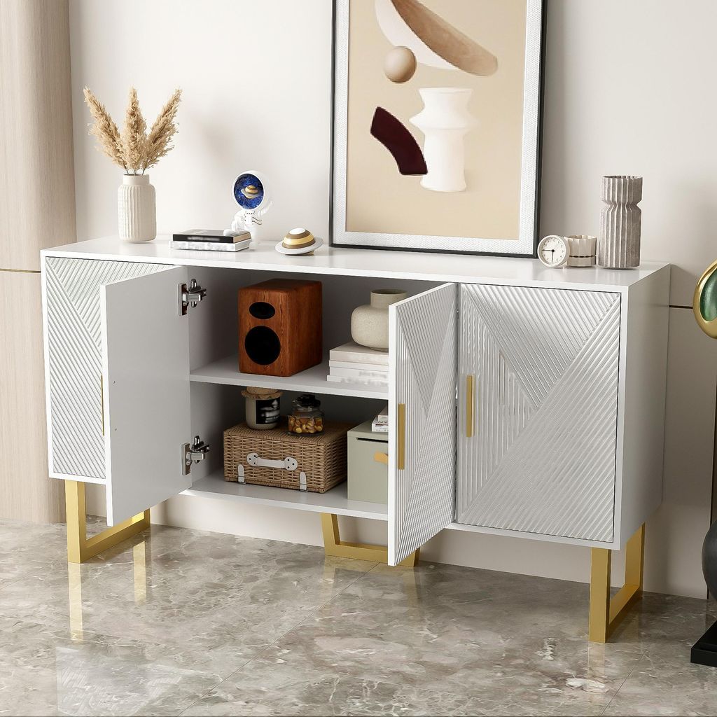 MODFU Buffet Design vec 4 Portes et Poignées Dorées, Image du produit 
