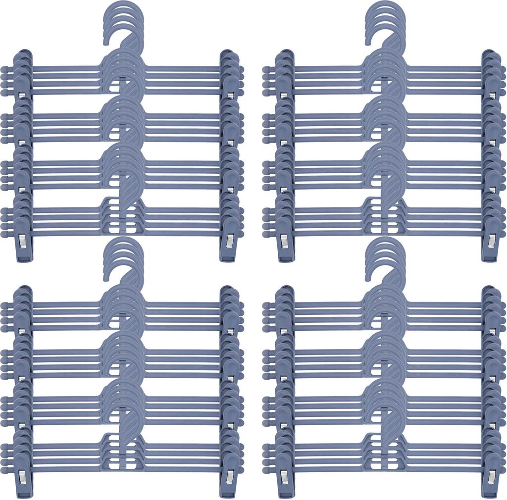 64x Hosenbügel Kleiderbügel Klammerbügel Rockbügel Klemmbügel Hosenspanner Clipbügel