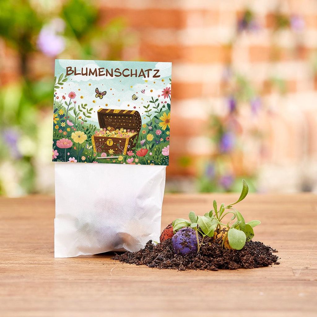 Blumenmurmeln 50er Set Saatkugeln Mitgebsel Kindergeburtstag Wildblumensamen