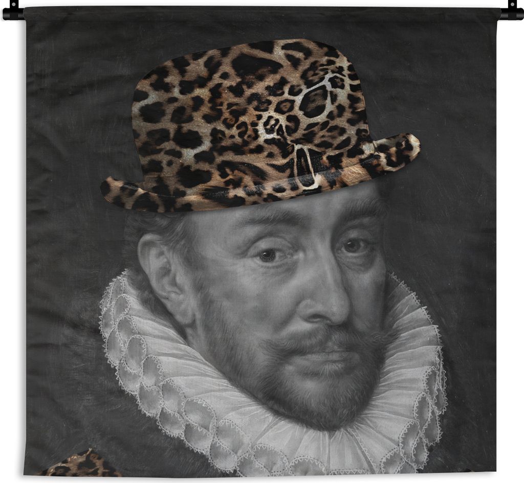MuchoWow Wandteppich Wandbehang Kunst - Wilhelm von Oranien - Pantherdruck 90x90 cm Tapisserie Dekoration Wandtuch - Wandaufhänger