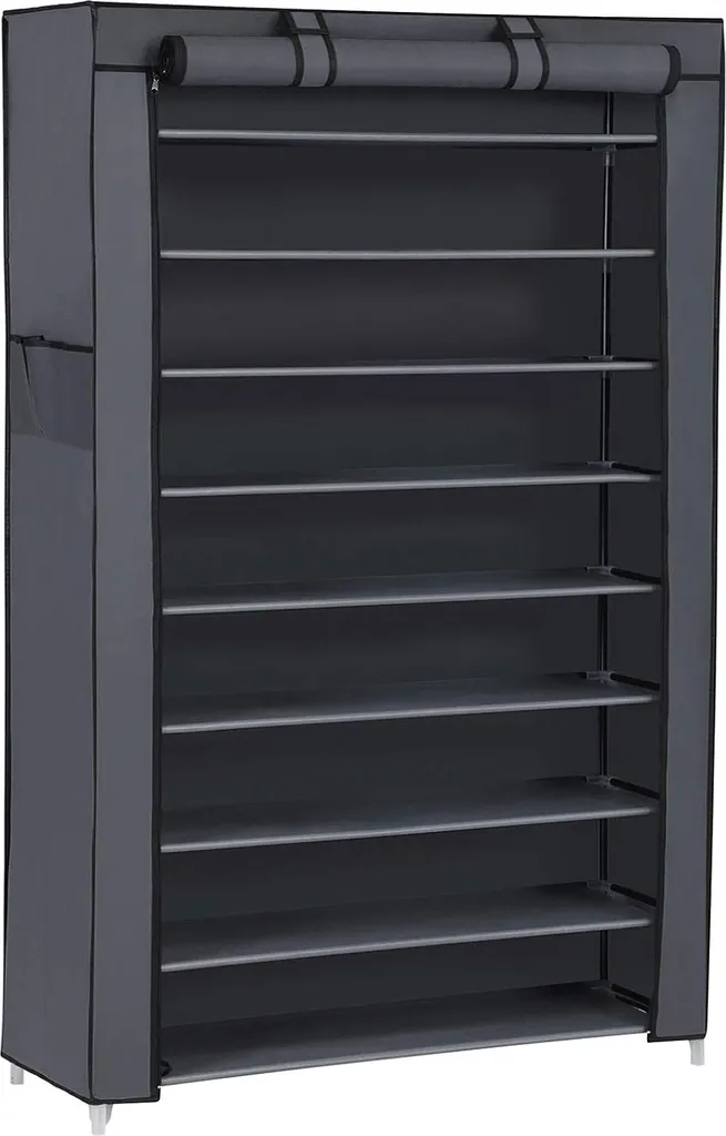 Armoire à chaussures en tissu gris pour baskets et talons hauts