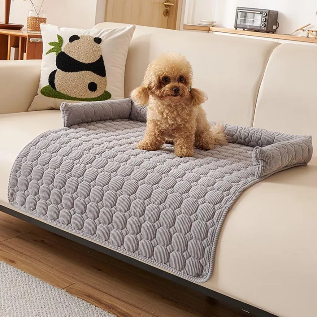 Couverture pour chien spécial canapé - Lit d'appoint lavable gris - 8
