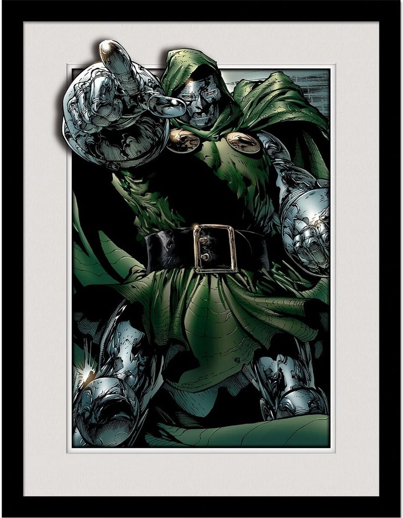 Marvel - Gerahmtes Poster "Doctor Doom Rule" PM8693 (40 cm x 30 cm) (Grau/Grün/Schwarz)