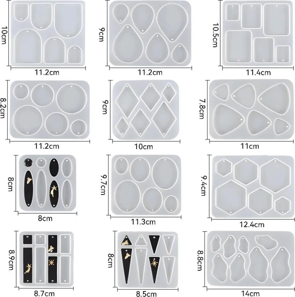 Stampo Silicone Orecchini 12 Cavità - Bianco Facile da Usare e Pulire - 2