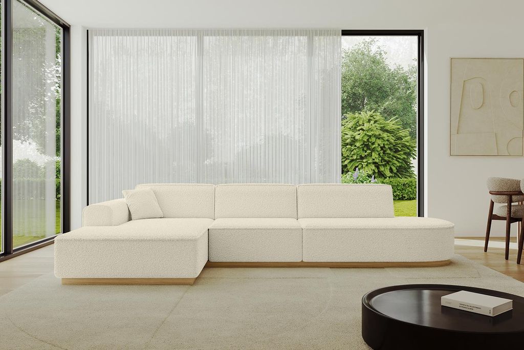 ALTDECOR Ecksofa in L-Form IREA-L2-v2 327x165x80 cm Beige Corner Sofa Eckcouch Couch Wohnlandschaft Cauchsofa