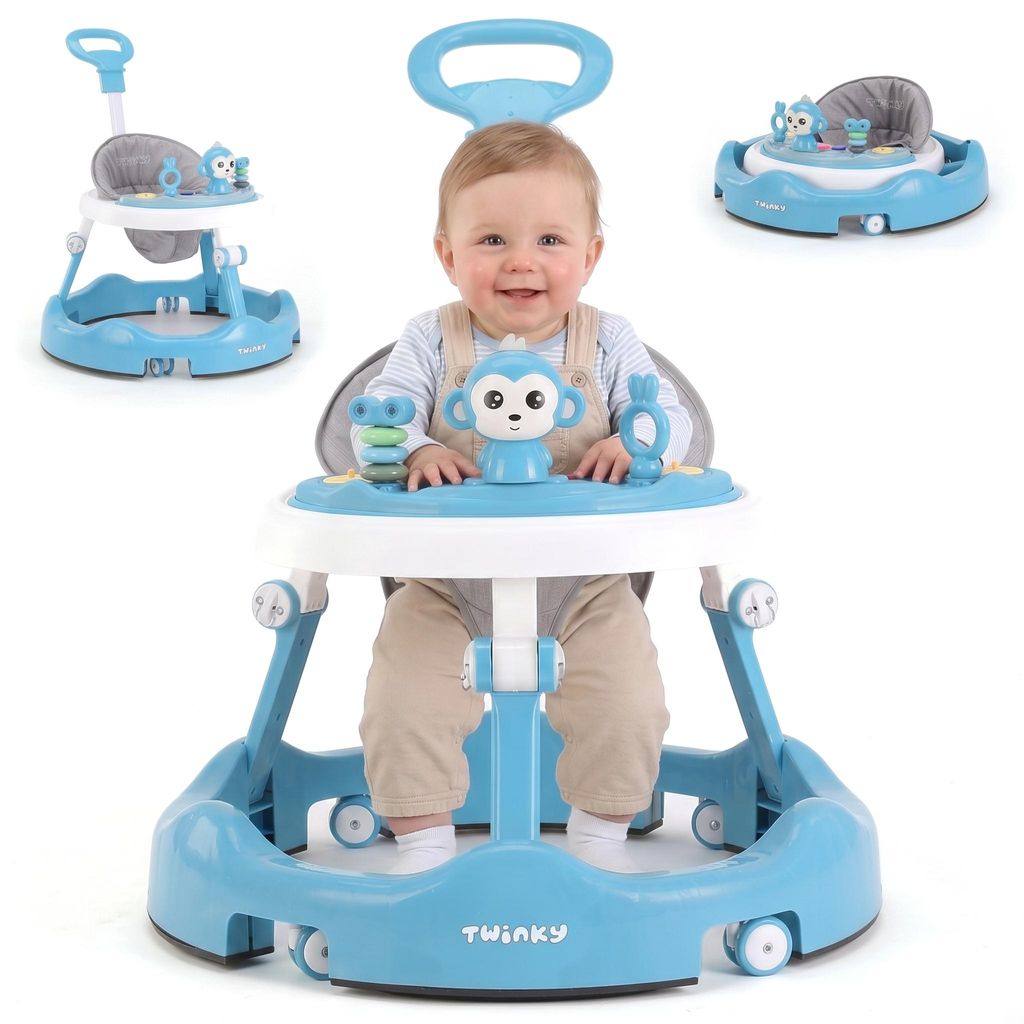 Trotteur Twinky® bleu | Trotteur avec ensemble de jeux et Image du produit 