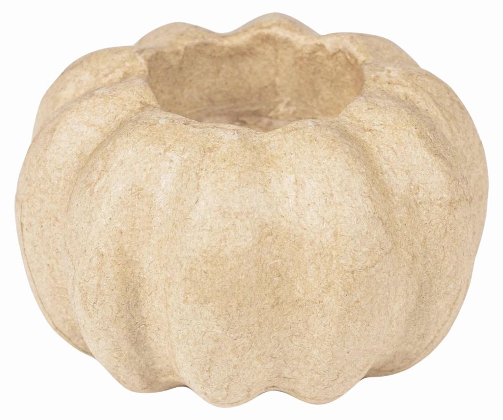 Décopatch 5x Pappmaché, Kerzenhalter Kürbis 8,5x8,5x4,5cm - Kartonbraun AC932C