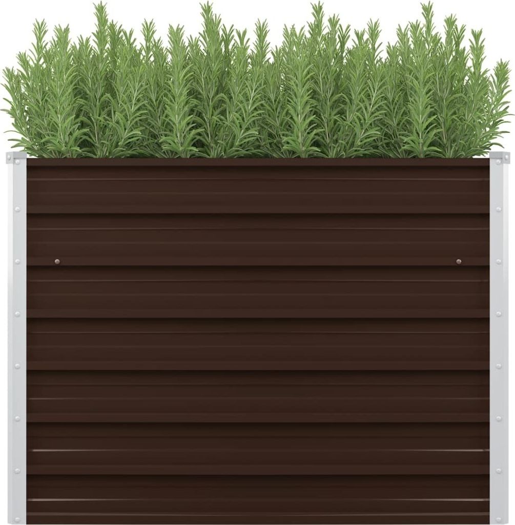 furnicato Garten-Hochbeet Braun 100 x 40 x 77 cm Verzinkter Stahl
