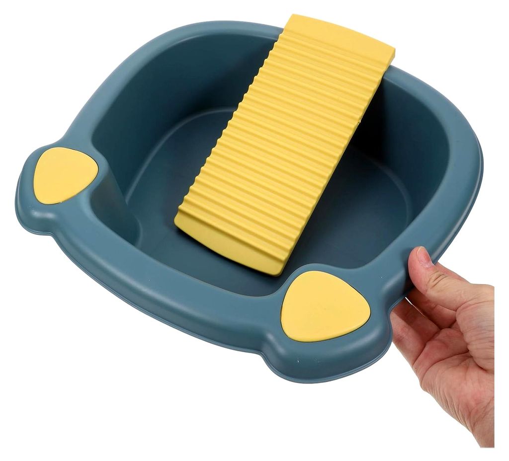 Kunststoffwaschbecken mit integriertem Waschbrett für Werkzeug- und Haushaltsreinigung in kleinen Räumen