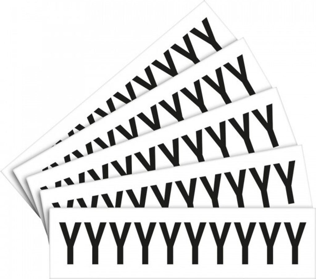 Dreifke Aufkleber I Buchstabe Y, weiß/schwarz, Folie, Schrifthöhe: 40mm, 52,...