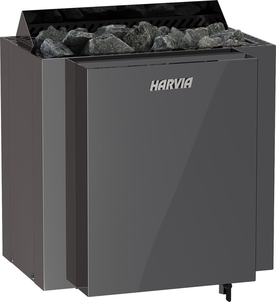 Harvia Qubic Combi BlackSteel BQ90S 9 kW Saunaofen mit Verdampfer Verdampferofen