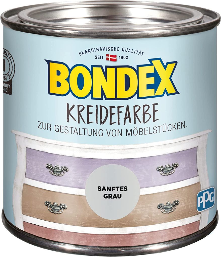Bondex Kreidefarbe Sanftes Grau 0,5 l - 386519 Produktbild 