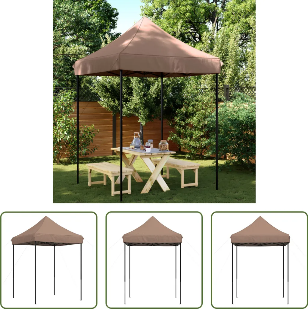 Gazebo Professionale 2x2 Pop-up Marrone: Tenda per Fiere e Catering