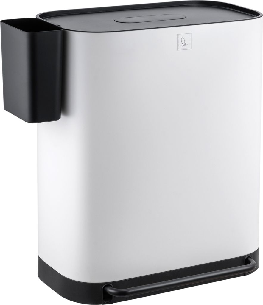 SVITA MLT2X30 Mülleimer Treteimer 60l 2 Fächer mit Deckel Weiß