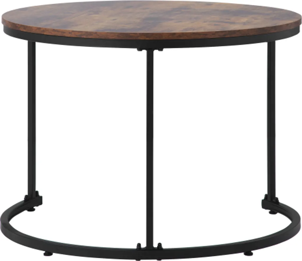 Table basse de salon modulable ronde marron pour petits espaces 2 pcs
