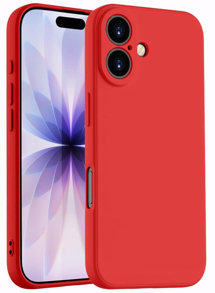 Hülle für iPhone 17, Slim Liquid Silikon Gel Gummi Stoßfest Schutzhülle Rot