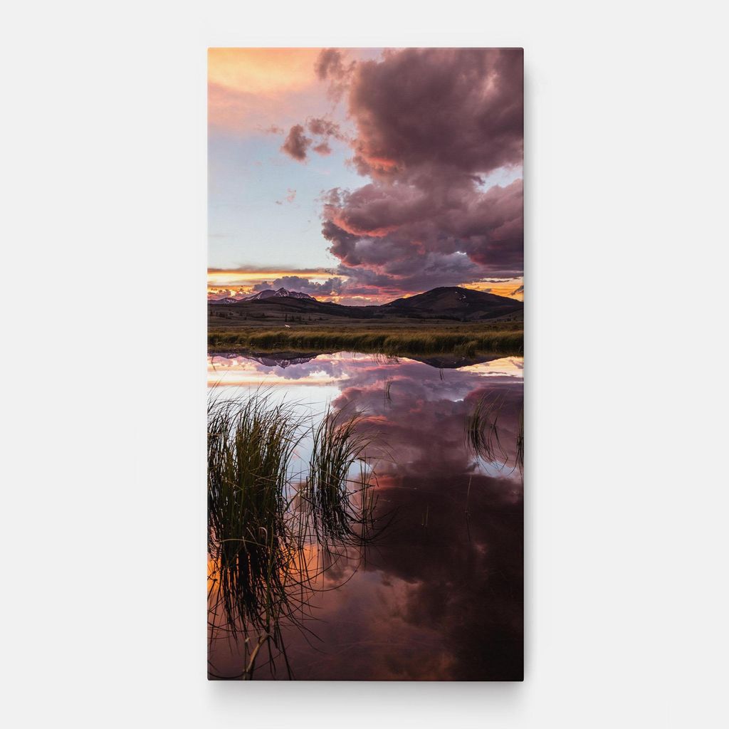 ARTHUB Leinwandbild 40x80 cm, Pretty View | Wohnzimmerdekoration, Hängende Bilder, Wanddekoration, Heimdekoration, Landschaften, Sommer