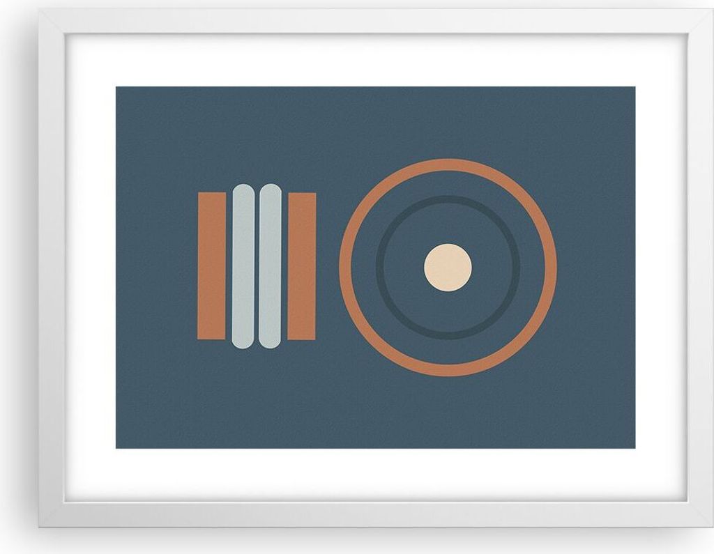 Gerahmtes Poster - Weißer Rahmen - Abstrakt modern Muster - 40x30 cm - Wand Bild - Wanddeko - Wandbilder - Kunstposter - Wandposter - Bilderrahmen...