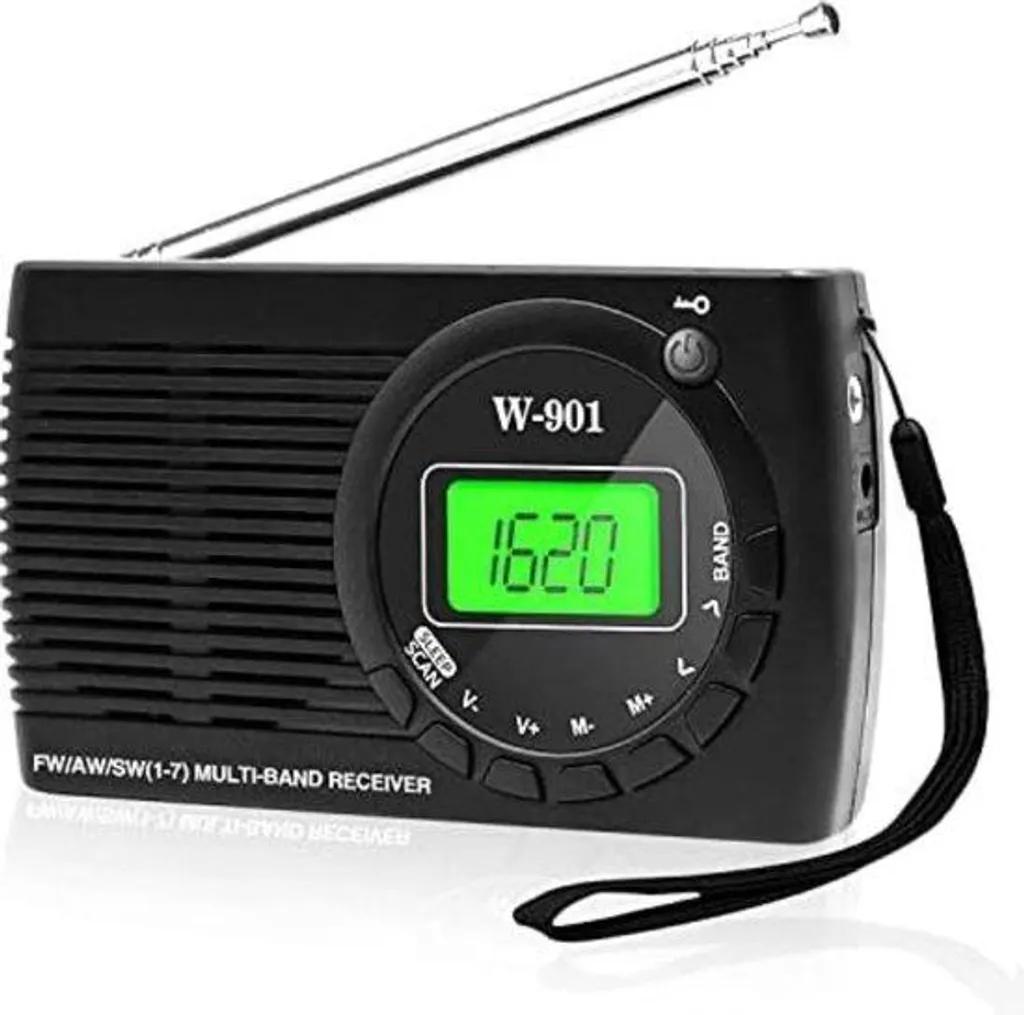 Poste radio piles vintage petit format avec antenne télescopique rétractable