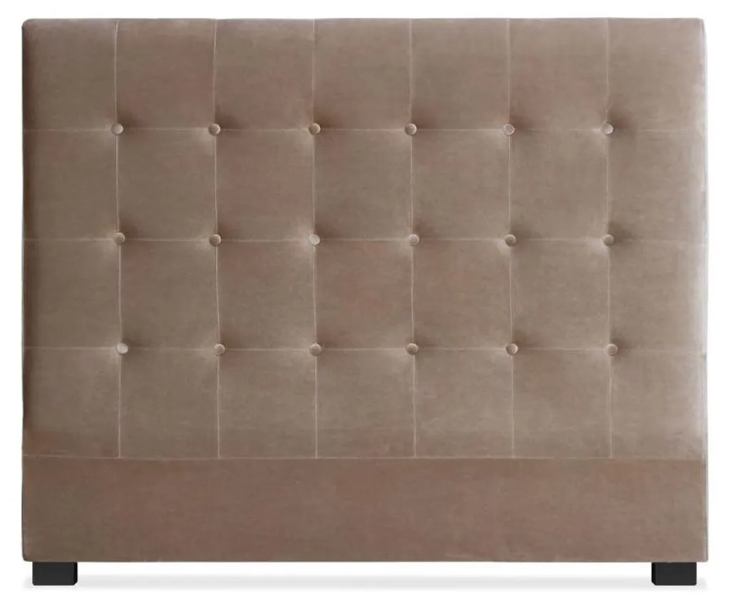 Tête de lit capitonnée 140 cm Luxor Velours Taupe au Style Moderne