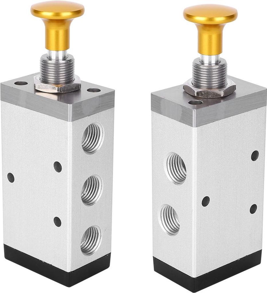 Handventil, Zwei-Wege-Fünfwege-Knopfventil, Aluminiumlegierung, G1/4 Zoll, G3/8 Zoll (4R310-08)
