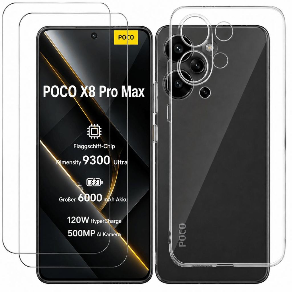 Hülle + 2X Schutzglas für Xiaomi Poco X8 Pro Max Produktbild 