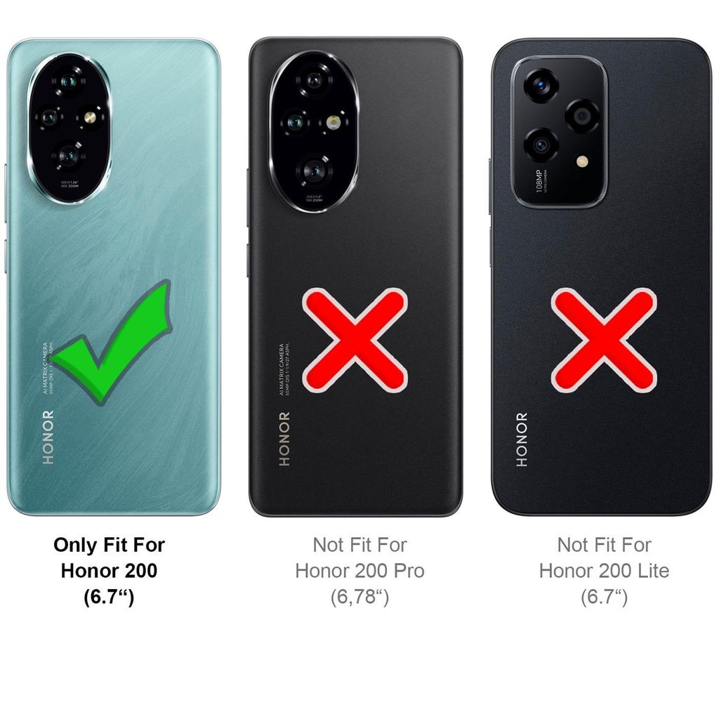 Ultradünne Handyhülle Für Honor 200 Pro 5G – TPU & Leder-Optik, Rutschfest, Stoßfest, Mit Magnet Für Halterung