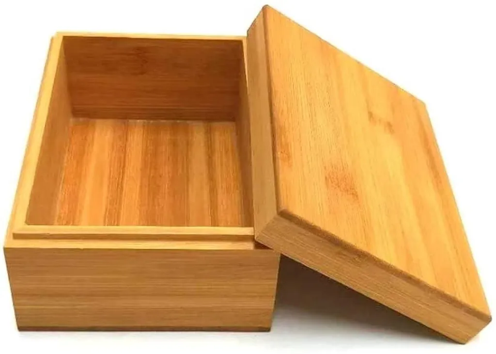 Boîte de rangement anti-poussière en bambou - Solution bois naturelle