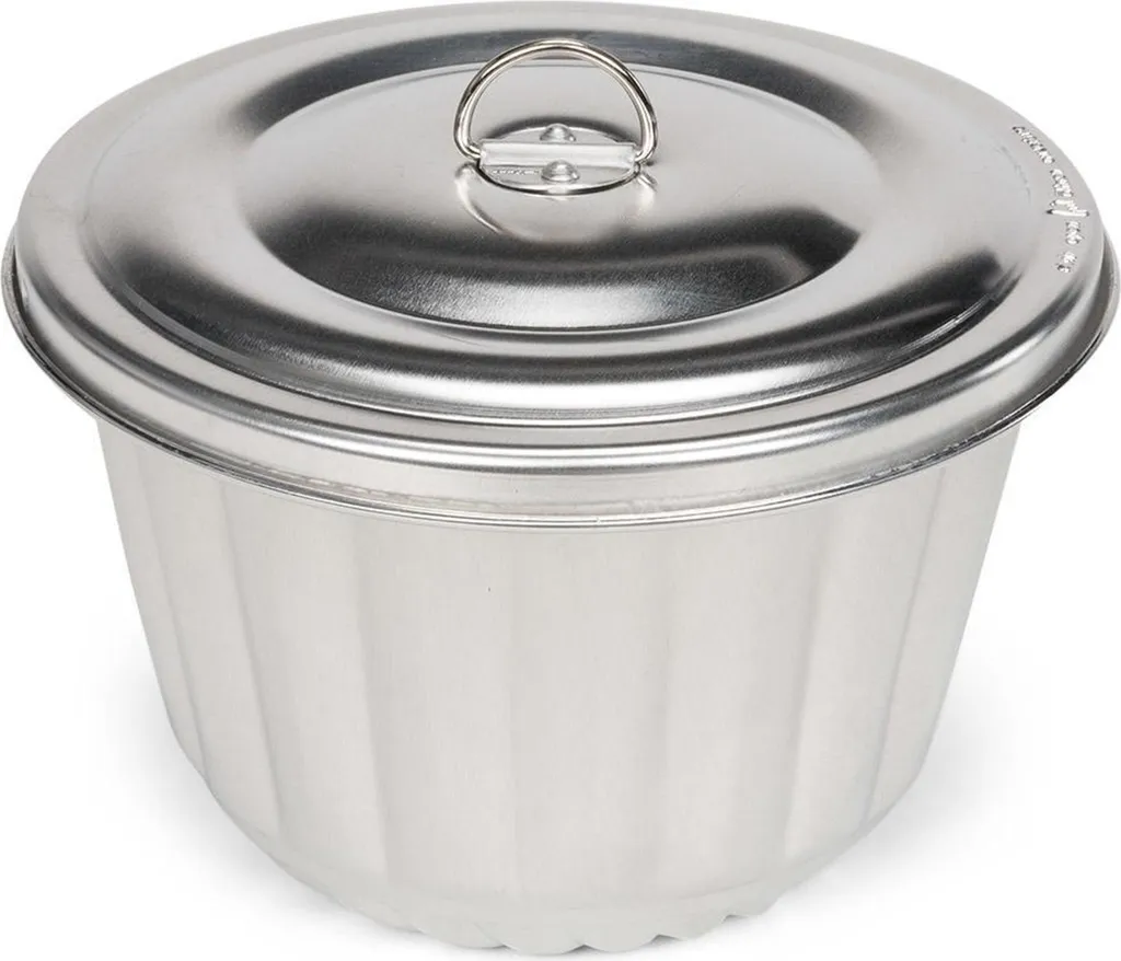 Moule à Pudding pour Bain-Marie avec Couvercle et Poignée 1,2 Litre