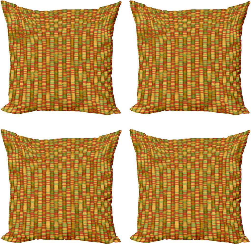 ABAKUHAUS Bunt Kissenbezug Set (4 Stück), Rastafari Snake Skin, Moderner Doppelseitiger Digitaldruck, 40 cm x 40 cm, Mehrfarbig