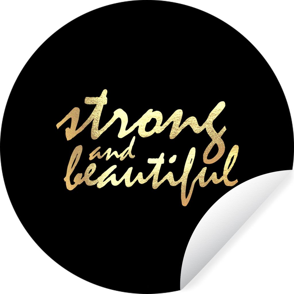 MuchoWow Runde Wandtattoo - Wandsticker Tapete Aufkleber Zitate - Motivation - Schwarz - Gold Ø 30 cm Selbstklebend und Repositionierbar - Wanda...