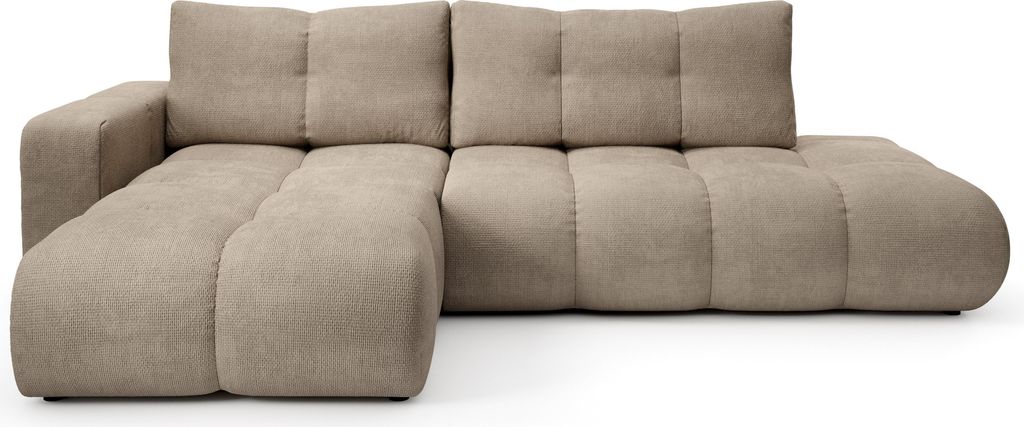 Masseno Ecksofa DUCA L-S mit Schlaffunktion L-Form, Sofa mit Bettkasten, Wohnzimmersofa, Couch, Soffa, Bettsofa, Couchgarnitur- Grau, FLOW 01