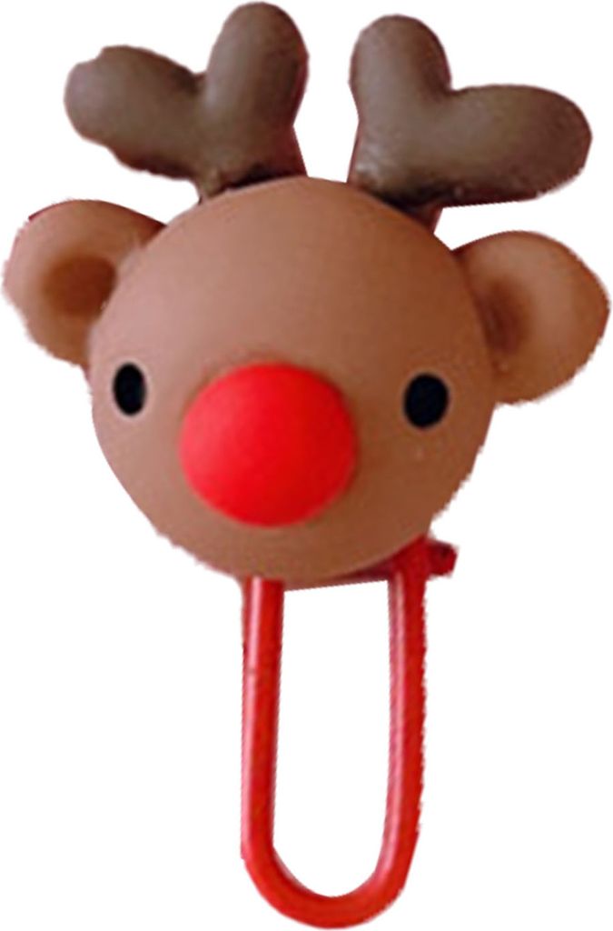 Weihnachts-Büroklammer | rostfrei, Elch-Design, abgerundet – als Lesezeichen & Dokumentenklammer für Büro, Kinder & Schüler