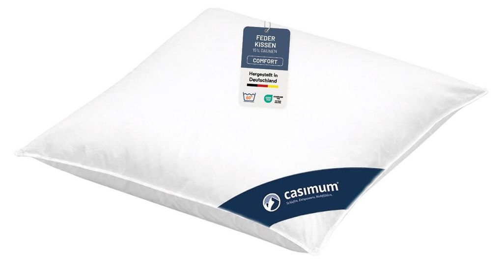 Federnkissen 80x80 cm, Kissen 85% Federn / 15% Daunen, Produktbild 