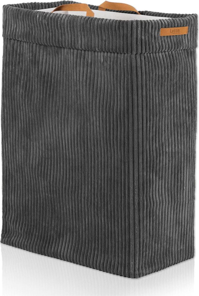 Lycce Wäschekorb Cord – Nischenwäschekorb | platzsparend & praktisch | waschbare Bezüge | faltbarer Wäschesammler | Schlafzimmer, Kinderzimme...