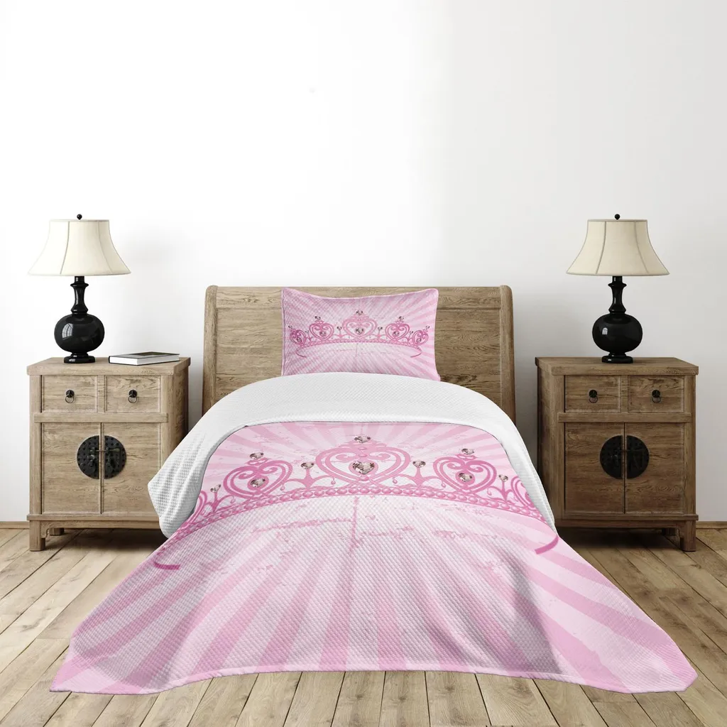 Set Copriletto ABAKUHAUS Queen Rosa Pallido - Eleganza per Bambine