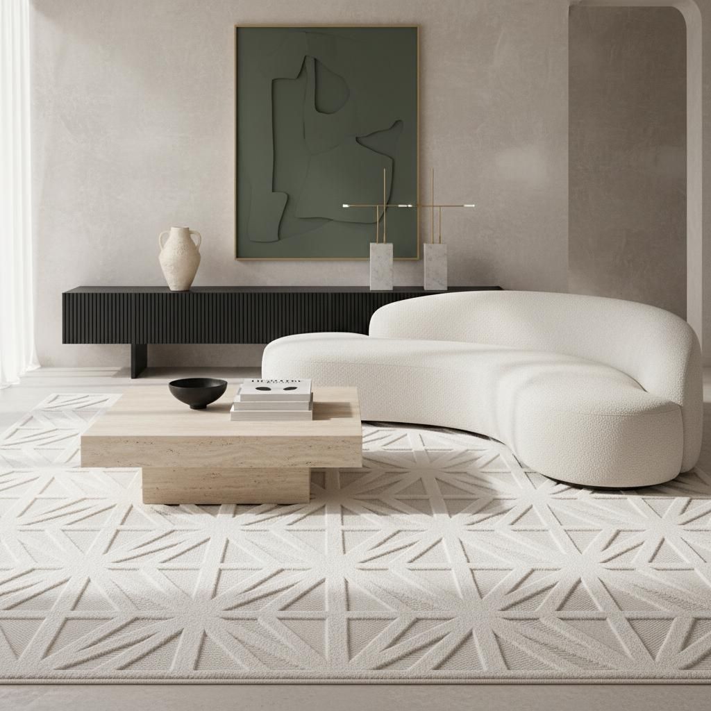 Balkonteppich 3D Skulptural UV-Beständig Waschbar Strapazierfähig | Creme 140x200 cm Küche Balkon Fußbodenheizung geeignet | ORTLER – Kadima ...